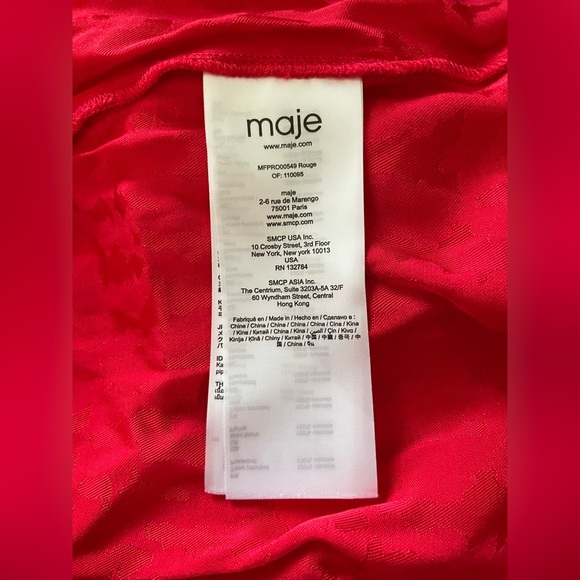 Maje Rimine Jaquard Red Mini Dress - Picture 9 of 9